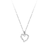 TrustDavis 925 Silver Heart Necklace CZ S925 Jewelry