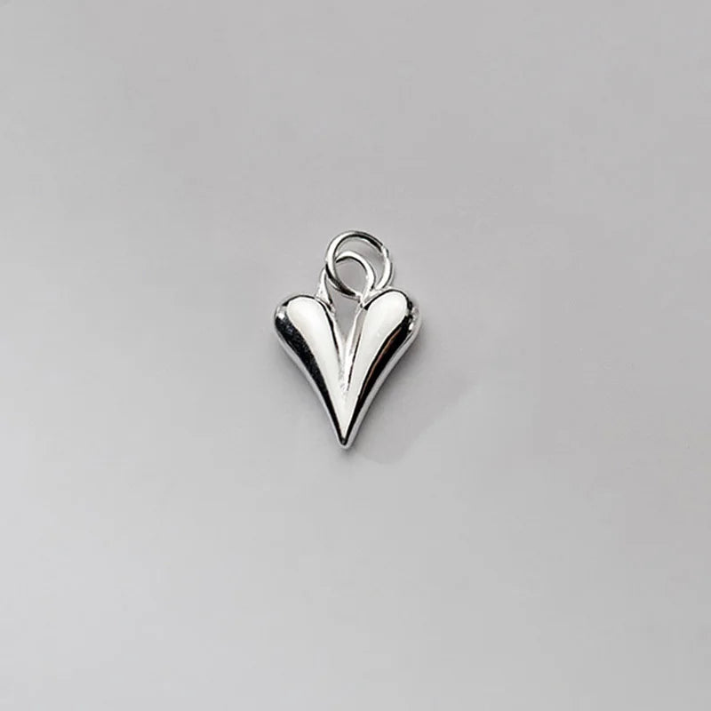 TrustDavis 925 Sterling Silver Heart Pendant Necklace DIY Jewelry HY948