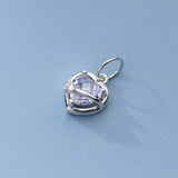 TrustDavis 925 Silver Heart Zircon Pendant DIY Jewelry
