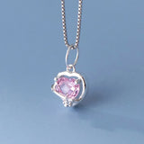 TrustDavis 925 Silver Heart Zircon Pendant DIY Jewelry