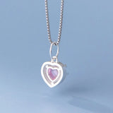 TrustDavis 925 Silver Heart Zircon Pendant DIY Jewelry