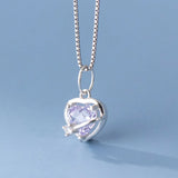 TrustDavis 925 Silver Heart Zircon Pendant DIY Jewelry