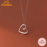 TrustDavis 925 Silver Heart Charm Pendant DIY Jewelry HY434