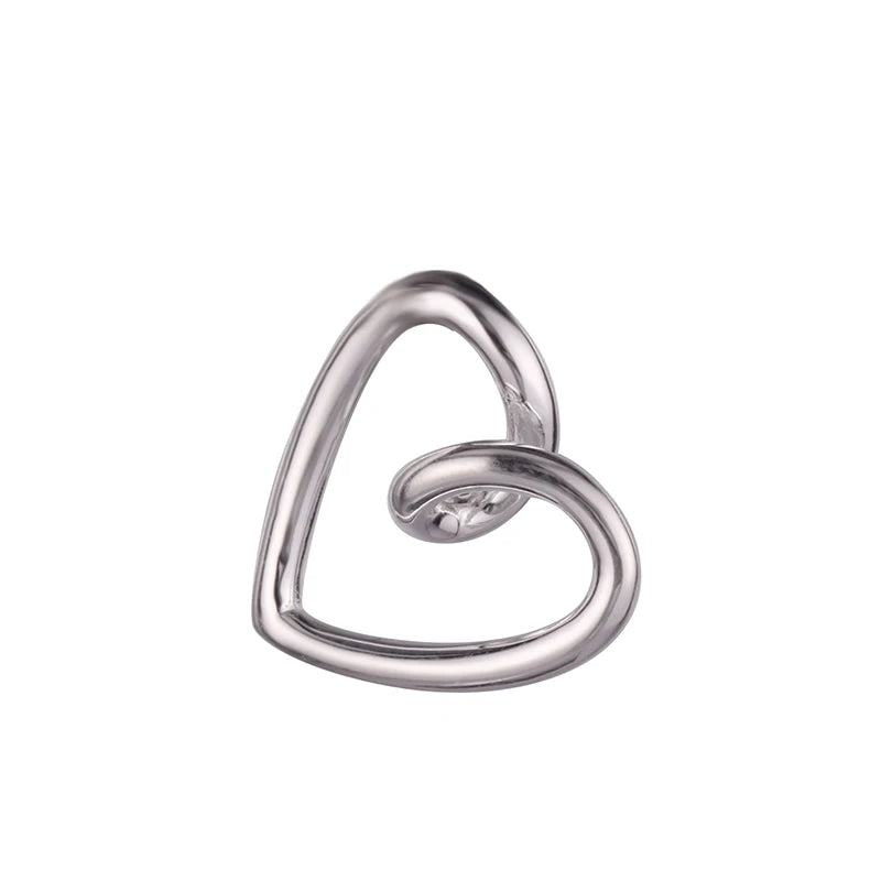 TrustDavis 925 Silver Heart Charm Pendant DIY Jewelry HY434