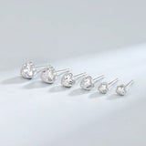 925 Silver Romantic Love Heart CZ Stud Earrings Geometric Jewelry