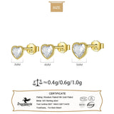 925 Silver Romantic Love Heart CZ Stud Earrings Geometric Jewelry
