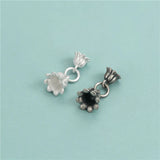 TrustDavis 925 Sterling Silver Orchids Pendant DIY Necklace