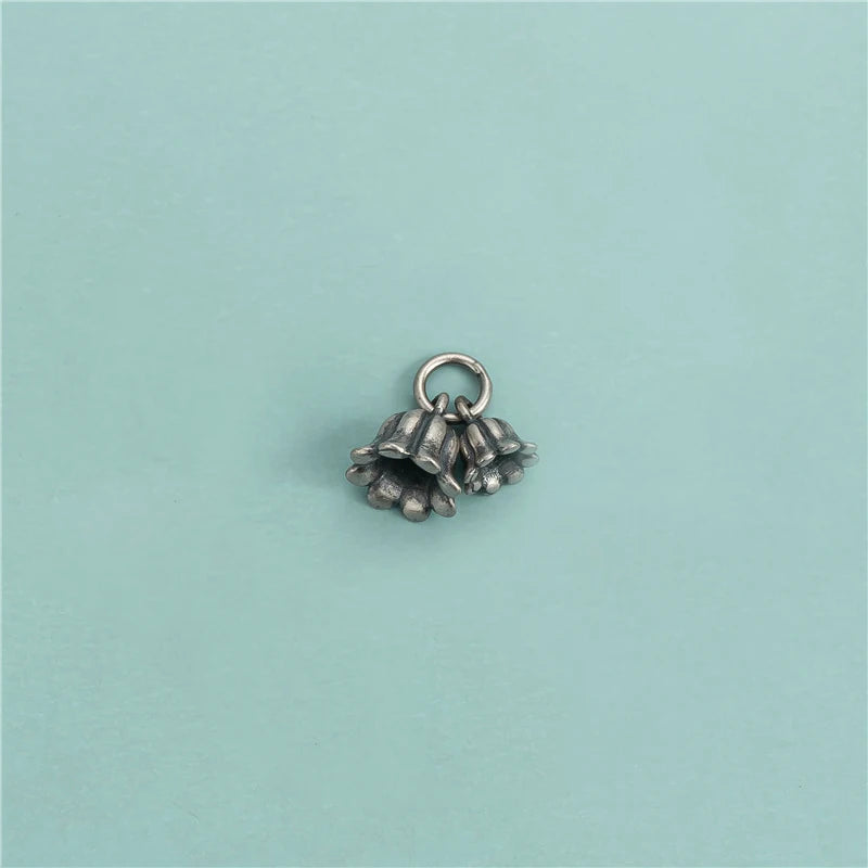 TrustDavis 925 Sterling Silver Orchids Pendant DIY Necklace
