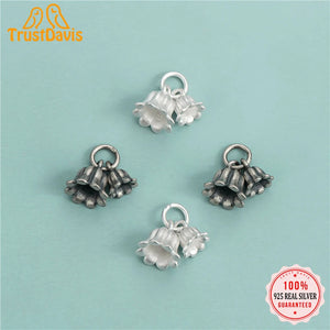 TrustDavis 925 Sterling Silver Orchids Pendant DIY Necklace
