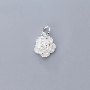 TrustDavis 925 Sterling Silver Romantic Rose Flower Pendant Necklace