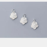 TrustDavis 925 Sterling Silver Romantic Rose Flower Pendant Necklace