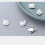 TrustDavis 925 Sterling Silver Romantic Rose Flower Pendant Necklace