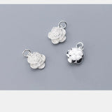 TrustDavis 925 Sterling Silver Romantic Rose Flower Pendant Necklace