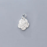 TrustDavis 925 Sterling Silver Romantic Rose Flower Pendant Necklace