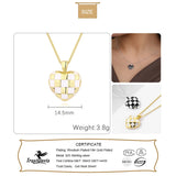 925 Silver Heart Necklace, Romantic Fine Jewelry for Women
