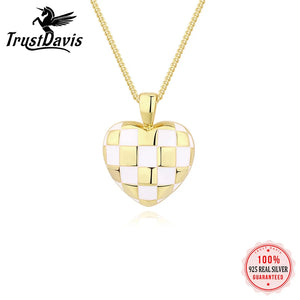 925 Silver Heart Necklace, Romantic Fine Jewelry for Women