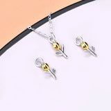 Real 925 Silver Rose Flower Pendant DIY Necklace Bracelet Accessories