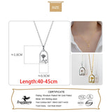 925 Silver Rose Flower Pendant Necklace For Women Zircon Jewelry