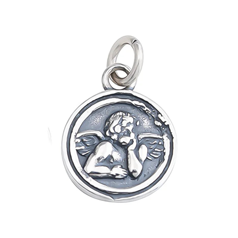 TrustDavis 925 Silver Angel Pendant for DIY Necklace Bracelet