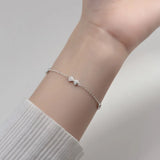 TrustDavis 925 Silver Bowknot Bracelet Zircon Fine Jewelry DA2741