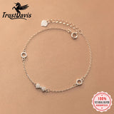 TrustDavis 925 Silver Bowknot Bracelet Zircon Fine Jewelry DA2741