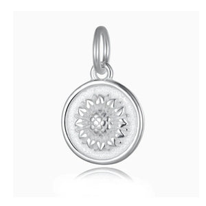 Davis 925 Sterling Silver Sunflower Charm Pendant