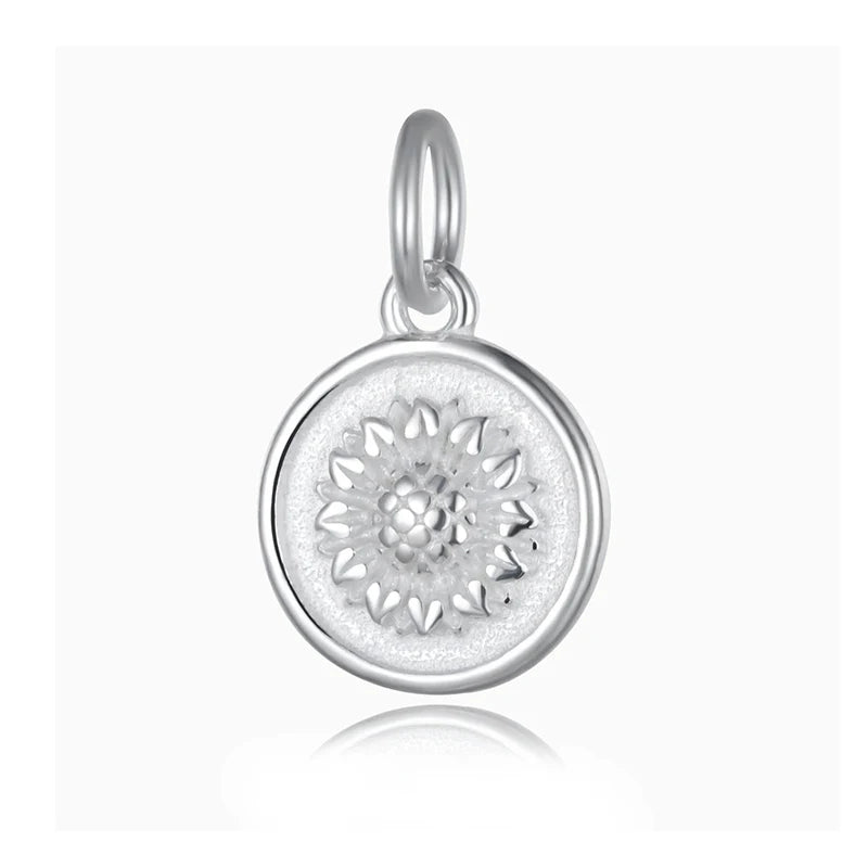 Davis 925 Sterling Silver Sunflower Charm Pendant