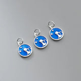 925 Sterling Silver Glaze Cat Pendant for DIY Necklace