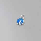 925 Sterling Silver Glaze Cat Pendant for DIY Necklace
