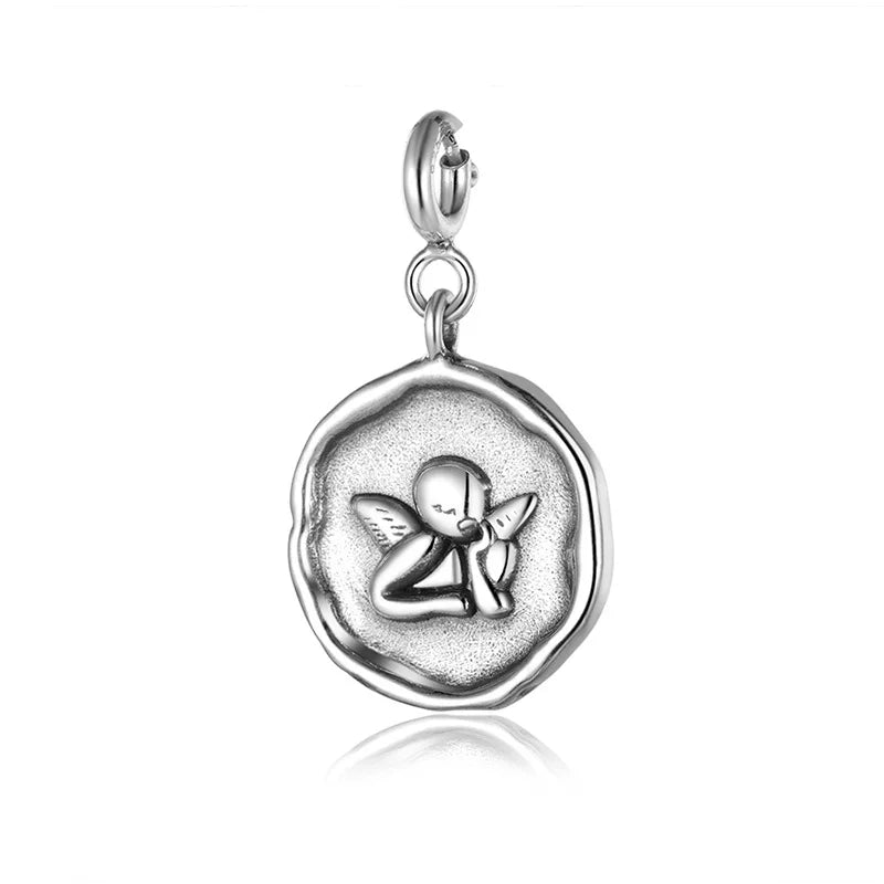 TrustDavis 925 Sterling Silver Angel Pendant DIY Necklace