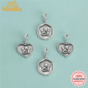 TrustDavis 925 Sterling Silver Angel Pendant DIY Necklace