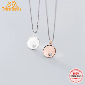 TrustDavis 925 Sterling Silver Heart Charm Pendant DIY Jewelry Gift