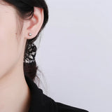 925 Silver Round CZ Screw Stud Earrings Women Girls Minimalist Jewelry