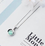 TrustDavis 925 Silver Opal Pendant Necklace Accessories
