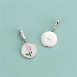 925 Sterling Silver Tulips Flower Pendant DIY Necklace for Women