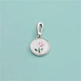925 Sterling Silver Tulips Flower Pendant DIY Necklace for Women