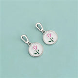 925 Sterling Silver Tulips Flower Pendant DIY Necklace for Women