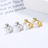 925 Silver Screw Stud Earrings Star Beads Wedding Jewelry