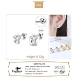 925 Silver Screw Stud Earrings Star Beads Wedding Jewelry