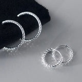 TrustDavis 925 Silver Hoop Earrings for Women Girls DS3606