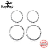 TrustDavis 925 Silver Hoop Earrings for Women Girls DS3606