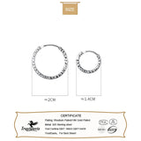 TrustDavis 925 Silver Hoop Earrings for Women Girls DS3606