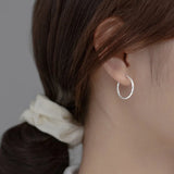TrustDavis 925 Silver Hoop Earrings for Women Girls DS3606