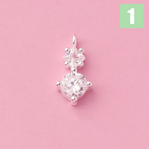 925 Sterling Silver Zircon Charm Pendant for Women
