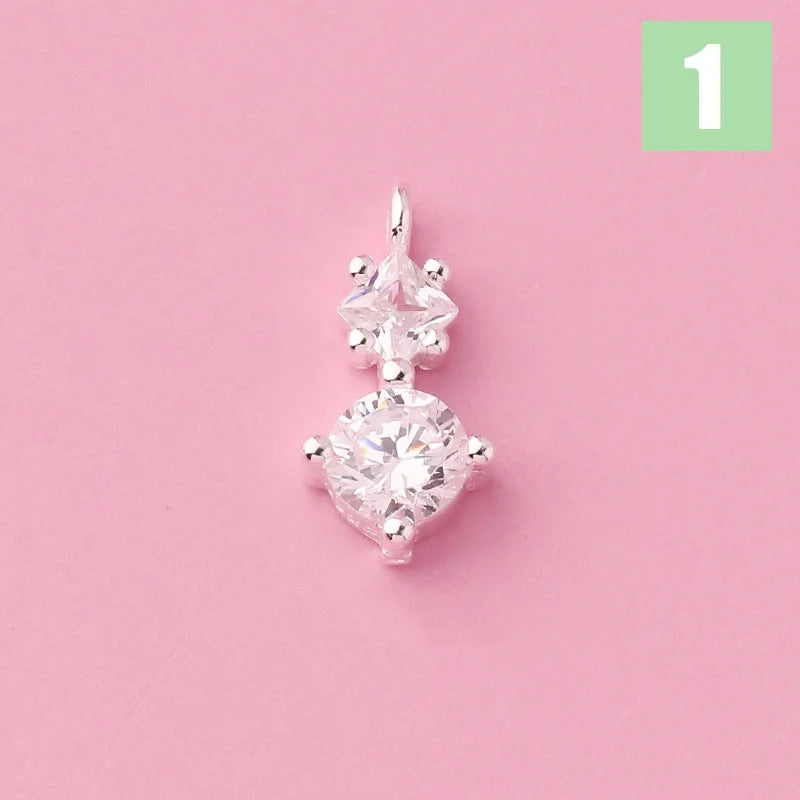 925 Sterling Silver Zircon Charm Pendant for Women