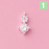 925 Sterling Silver Zircon Charm Pendant for Women