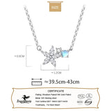 TrustDavis 925 Silver Flower Necklace Birthday Gift For Women