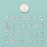 925 Sterling Silver 26 Letter Pendant DIY Accessories for Women