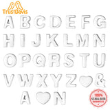 TrustDavis 925 Silver 26 English Letter Pendant Wedding Jewelry DA1725