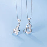 925 Silver Letter CZ Pendant DIY Wedding Jewelry DA1990